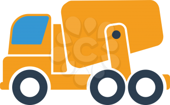 Icon of Concrete mixer truck . Flat design. Vector illustration.