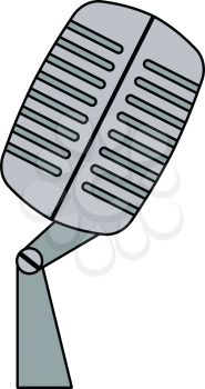 Old microphone icon. Flat color design. Vector illustration.
