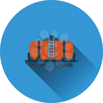 Oil railway tank icon. Flat color design. Vector illustration.