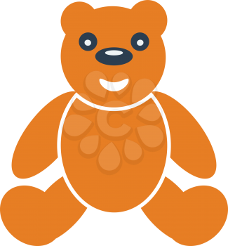 Teddy bear icon. Flat color design. Vector illustration.