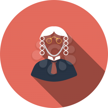 Judge icon. Flat Design Circle With Long Shadow. Vector Illustration.