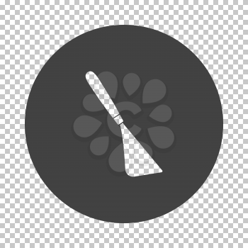 Palette knife icon. Subtract stencil design on tranparency grid. Vector illustration.
