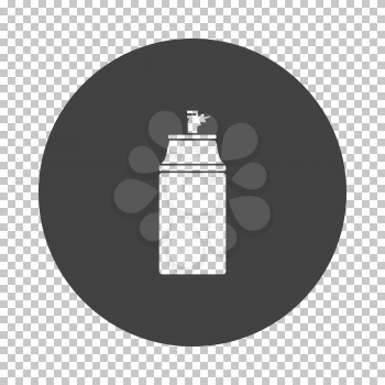 Paint spray icon. Subtract stencil design on tranparency grid. Vector illustration.