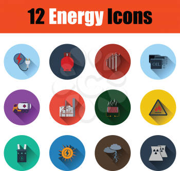 Energy icon set. Stencil color design. Vector illustration.