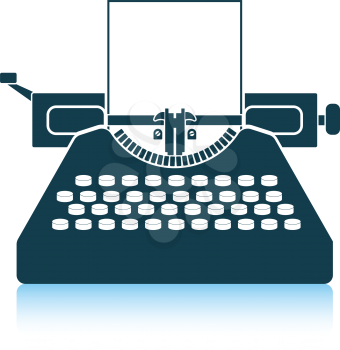 Typewriter icon. Shadow reflection design. Vector illustration.