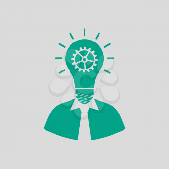 Innovation Icon. Green on Gray Background. Vector Illustration.