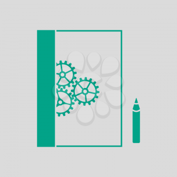 Product Development Icon. Green on Gray Background. Vector Illustration.