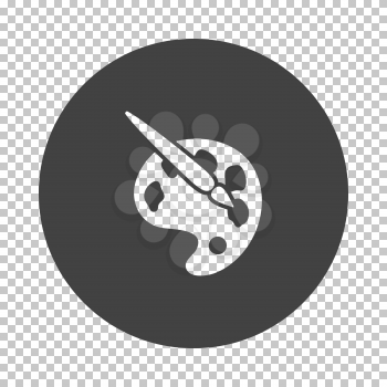 Palette toy icon. Subtract stencil design on tranparency grid. Vector illustration.