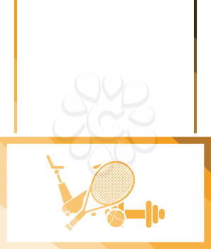 Sport goods market department icon. Flat color design. Vector illustration.
