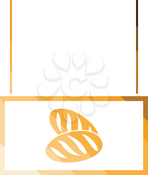 Bread market department icon. Flat color design. Vector illustration.