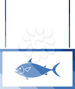 Fish market department icon. Flat color design. Vector illustration.