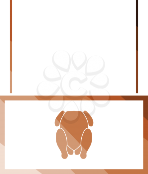 Poultry market department icon. Flat color design. Vector illustration.