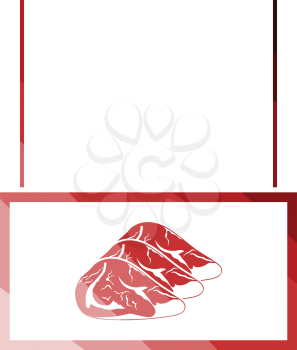 Meat market department icon. Flat color design. Vector illustration.