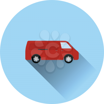 Commercial van icon. Flat color with shadow design. Vector illustration.