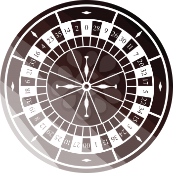 Roulette wheel icon. Flat color design. Vector illustration.