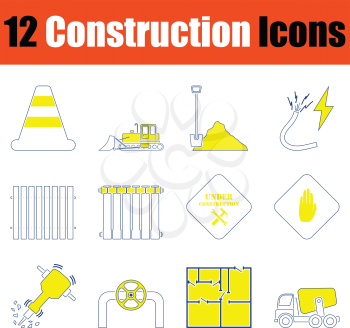 Construction icon set. Thin line design. Vector illustration.