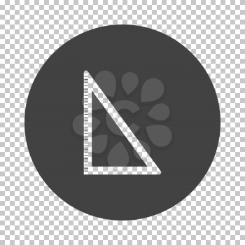 Triangle icon. Subtract stencil design on tranparency grid. Vector illustration.
