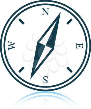 Compass icon. Shadow reflection design. Vector illustration.