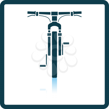 Bike icon front view. Square Shadow Reflection Design. Vector Illustration.