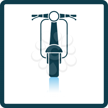 Scooter icon front view. Square Shadow Reflection Design. Vector Illustration.