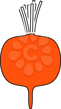 Radishes Icon. Thin Line With Orange Fill Design. Vector Illustration.