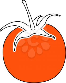 Tomatoes Icon. Thin Line With Orange Fill Design. Vector Illustration.