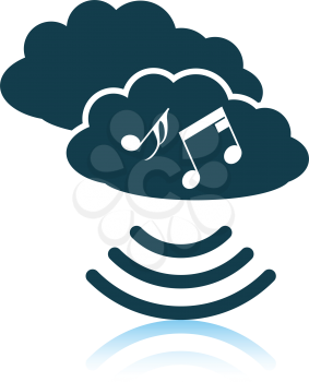 Music cloud icon. Shadow reflection design. Vector illustration.