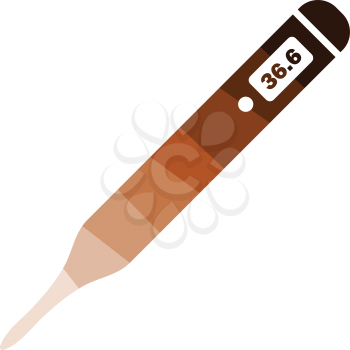 Medical thermometer icon. Flat color design. Vector illustration.