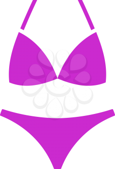 Bikini Icon. Flat Color Design. Vector Illustration.