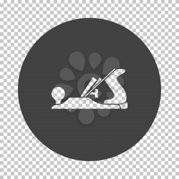 Jack-plane tool icon. Subtract stencil design on tranparency grid. Vector illustration.