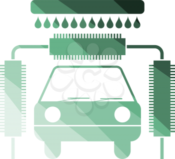 Car wash icon. Flat color design. Vector illustration.