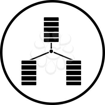 Database Icon. Thin Circle Stencil Design. Vector Illustration.