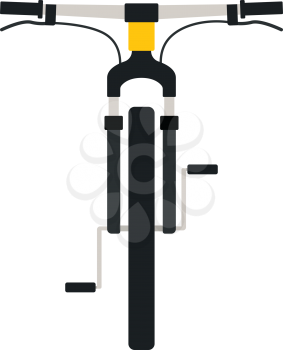 Bike icon front view. Flat color design. Vector illustration.