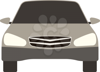 Sedan car icon front view. Flat color design. Vector illustration.