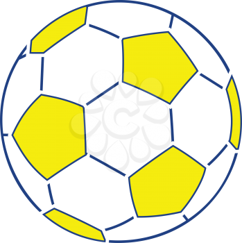 Icon of football ball. Thin line design. Vector illustration.