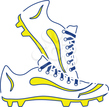 Icon of football boots. Thin line design. Vector illustration.