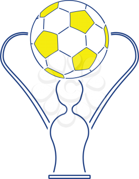 Icon of football cup. Thin line design. Vector illustration.