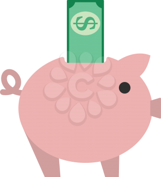 Piggy Bank Icon. Flat color design. Startup series. Vector illustration.