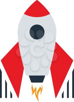 Startup Rocket Icon. Flat color design. Startup series. Vector illustration.