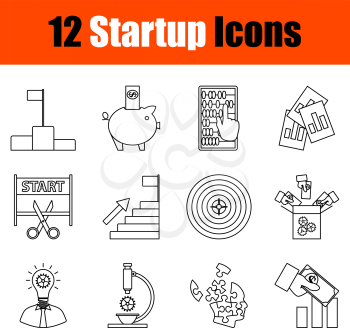 Startup Icon Set. Thin Line  Design. Vector illustration.