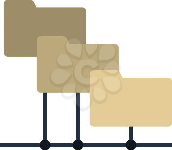 Folder Network Icon. Flat color design. Data series. Vector illustration.