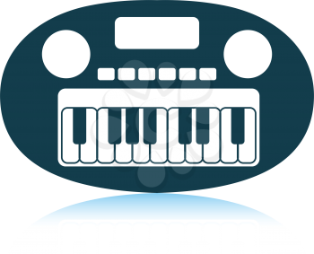 Synthesizer toy icon. Shadow reflection design. Vector illustration.