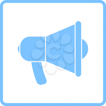 Promotion Megaphone Icon. Blue Frame Design. Vector Illustration.
