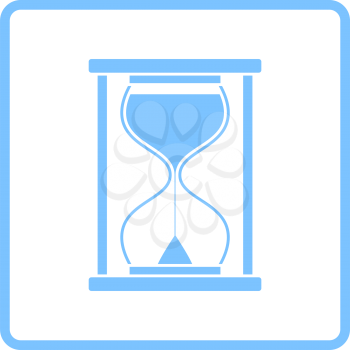 Hourglass Icon. Blue Frame Design. Vector Illustration.