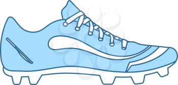 Crickets Boot Icon. Thin Line With Blue Fill Design. Vector Illustration.