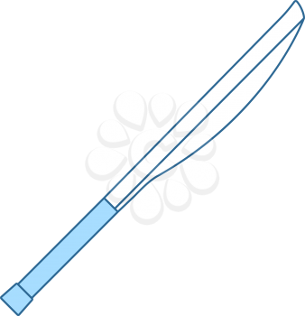 Cricket Bat Icon. Thin Line With Blue Fill Design. Vector Illustration.