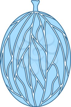 Icon Of Gooseberry In Ui Colors. Thin Line With Blue Fill Design. Vector Illustration.