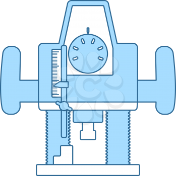 Plunger Milling Cutter Icon. Thin Line With Blue Fill Design. Vector Illustration.