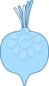 Beetroot Icon. Thin Line With Blue Fill Design. Vector Illustration.