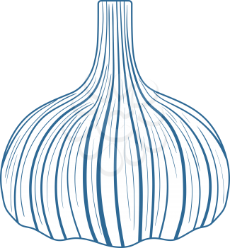 Garlic Icon. Thin Line With Blue Fill Design. Vector Illustration.